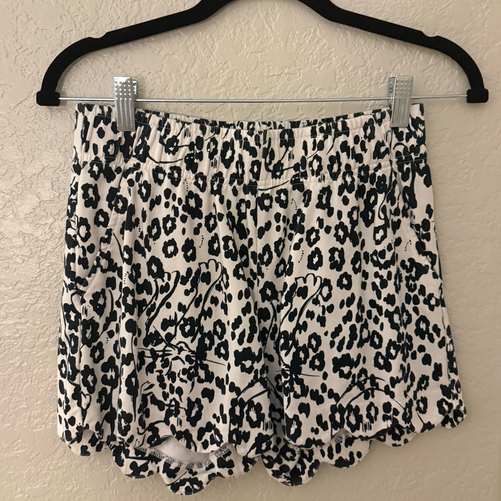 Lilly Pulitzer Leva Knit Shorts - White & Black Cheetah